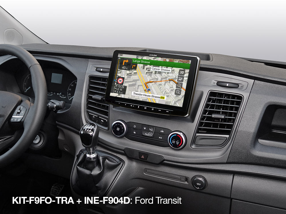 Eingebaute iGo Primo Navigation Karte im Ford Transit INE-F904D mit KIT-F9FO-TRA
