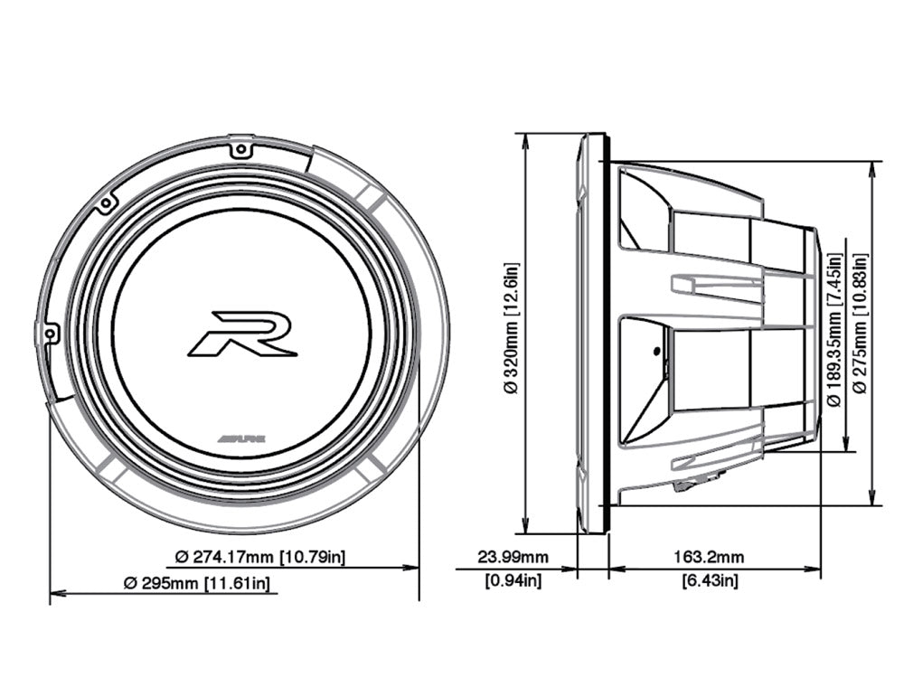 R2-W12D2 - 30 cm (12-Zoll) R-Series Subwoofer