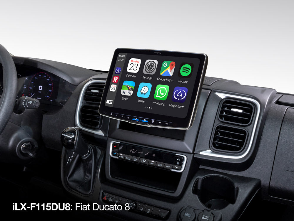 iLX-F115DU8 Alpine Halo 9 im Fiat Ducato CarPlay Menü
