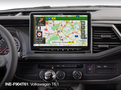INE-F904T61 - Navigationssystem für VW T6.1 mit 9-Zoll-Touchscreen