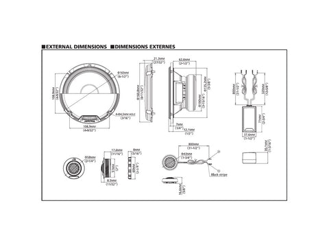 R2-S65C - 16,5 cm (6,5-Zoll) R-Series 2-Wege-Komponenten-Lautsprecher