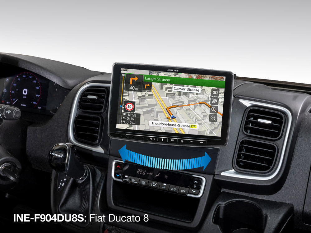 INE-F904DU8S – 9-Zoll-Navi mit Swivel-Display